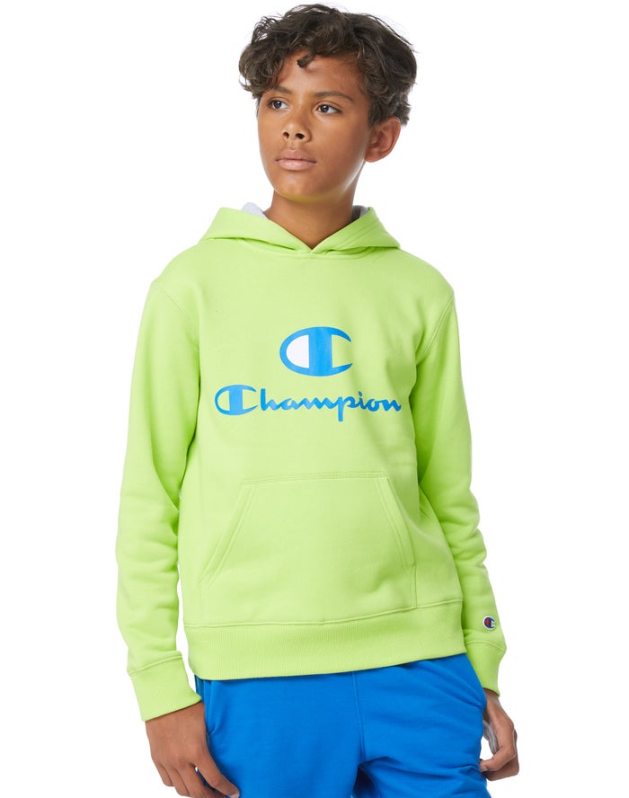 Sudadera Con Capucha Champion Niño - Fleece C + Script Logos ( Verde ) 7425136-UK